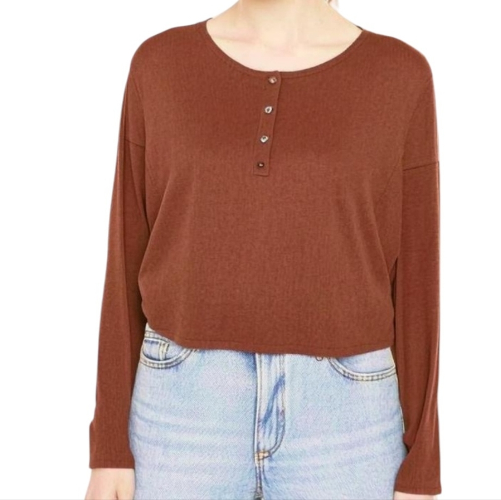 Women's Brown Long Sleeve Top